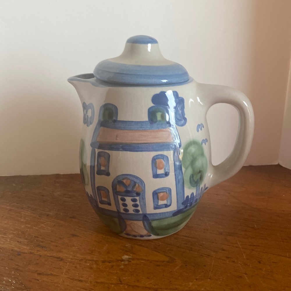 Vintage M.A. Hadley Pottery signed studio folk art House design teapot